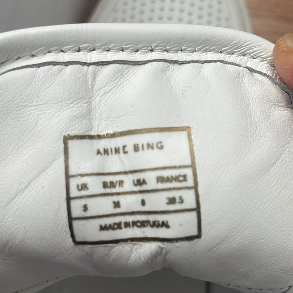 Anine Bing hi top sneaker in white leather size 38 - Picture 3 of 6